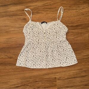 Brandy Melville White Floral Camisole